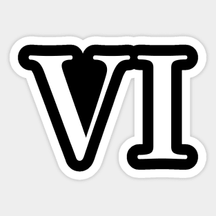 Roman Numeral 6 Sticker